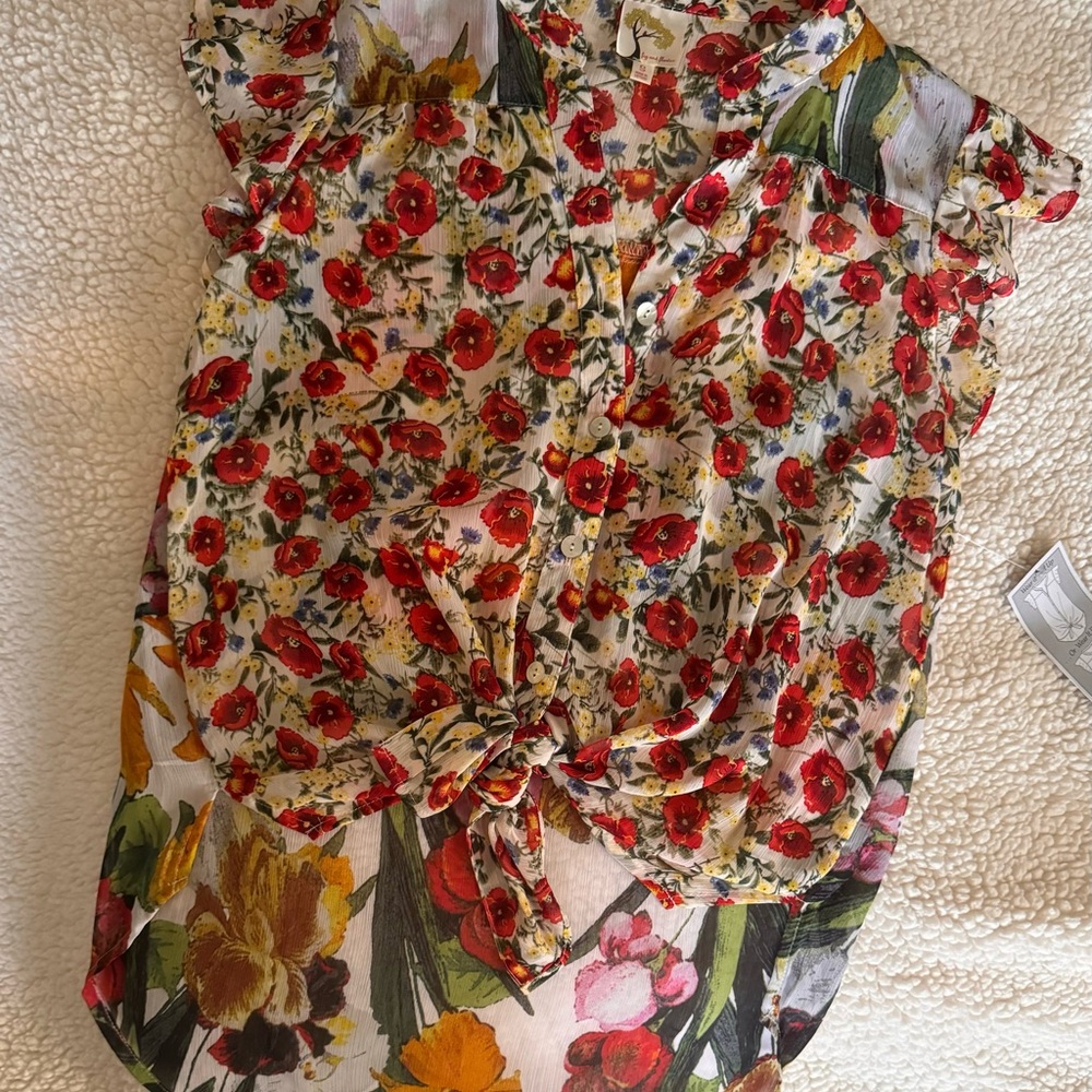 Fig & Flower by Anthropologie size S NWT Floral Print Women's Top - Picture 2 of 8